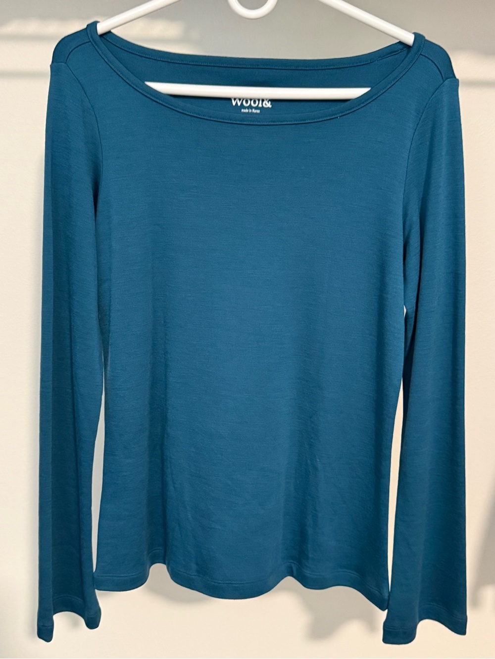 Wool& Iris Aegean Teal Long-Sleeve Women's Top size Medium